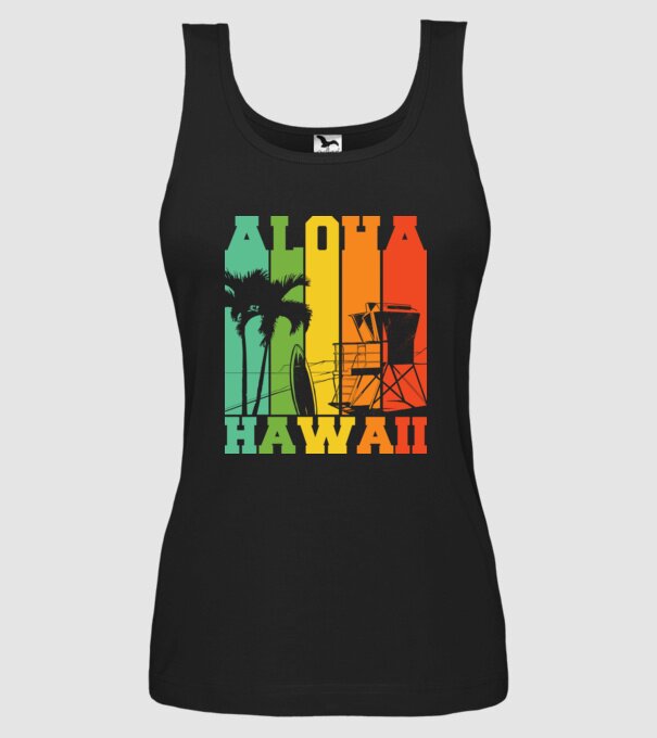 Aloha Hawaii model negru pe tricou