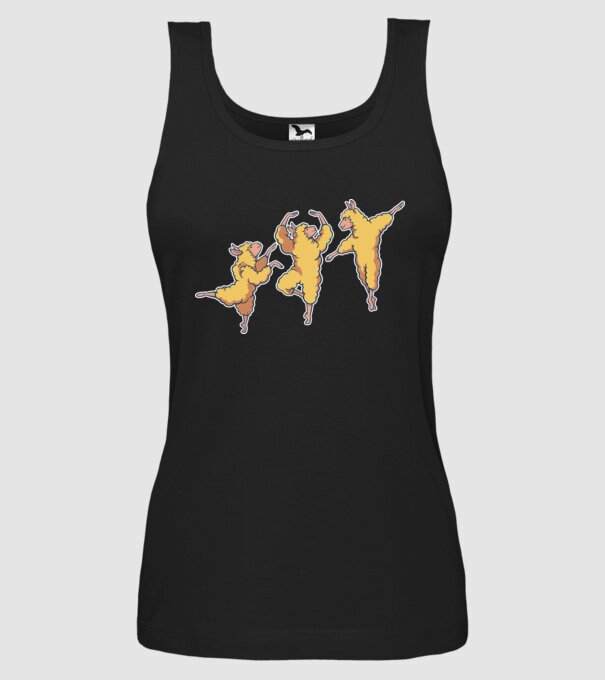 Alpaca Dansatoare model negru pe tricou