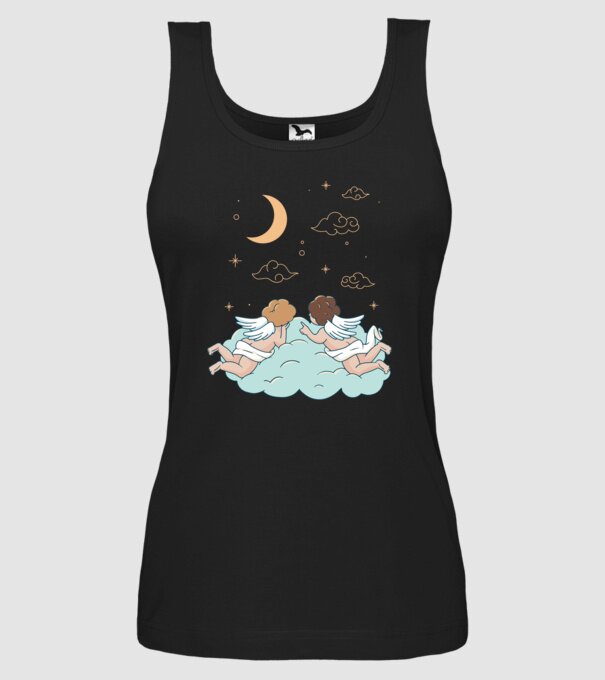 Îngeri model negru pe tricou