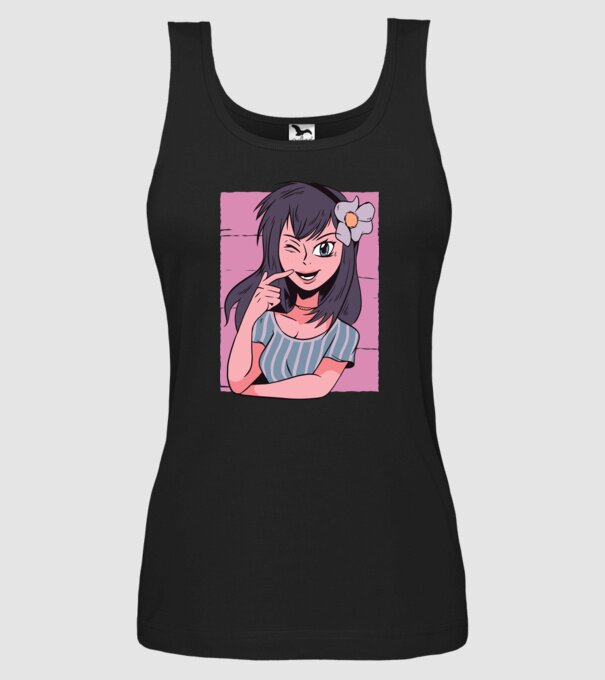 Fată Anime model negru pe tricou