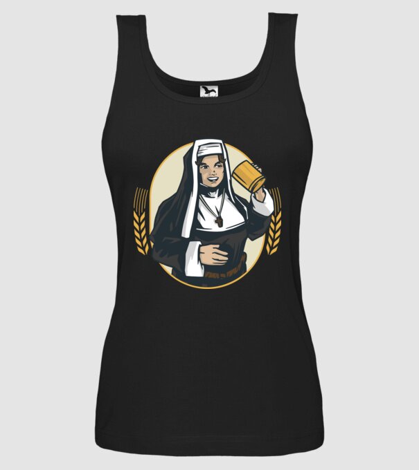 Bere Călugăriță model negru pe tricou