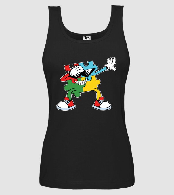 Autist DAB Puzzle model negru pe tricou