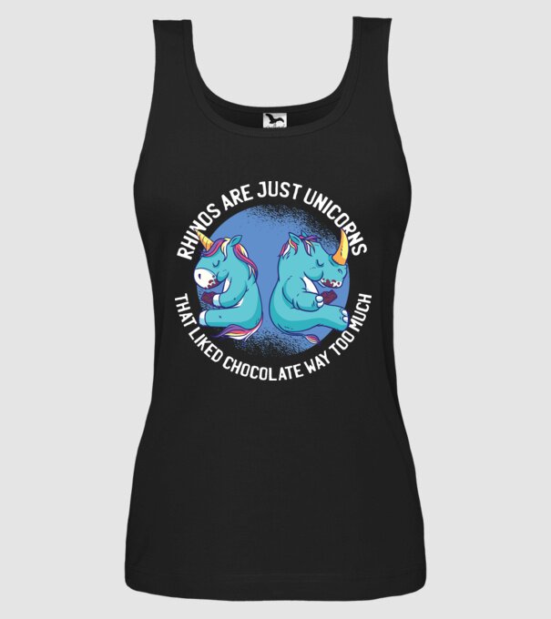 Rinocerul este, de asemenea, un unicorn model negru pe tricou