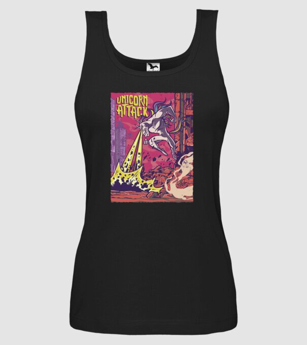 Atacul Unicornului model negru pe tricou