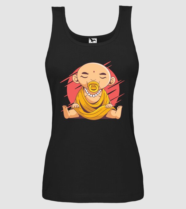 Baby Buddha cu suzetă tricou amuzant model negru pe tricou