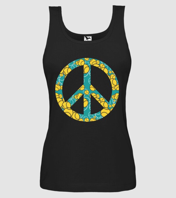 Simbol Baseball Peace model negru pe tricou