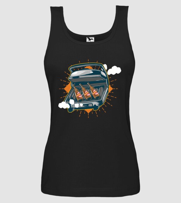 Bere BBQ model negru pe tricou