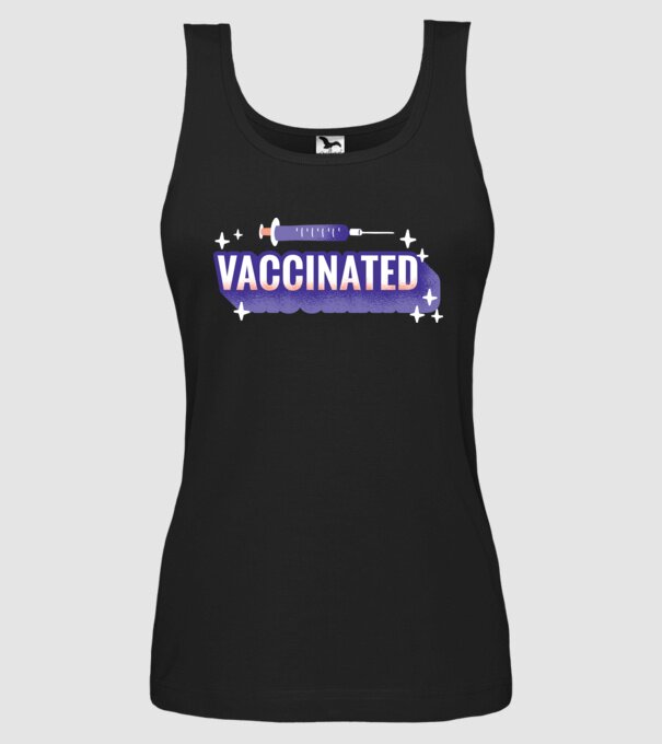 Vaccinat model negru pe tricou