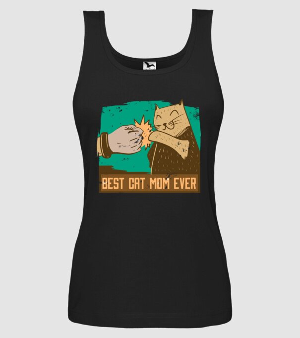 Best Cat Mom Ever - Cea mai bună mamă cu pisici model negru pe tricou