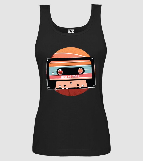 Best of 2005 retro Tape Birthday model negru pe tricou