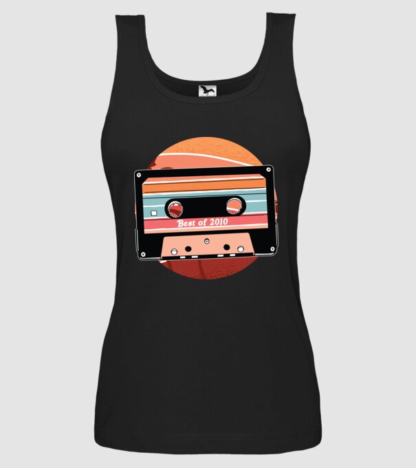 Best of 2010 retro Tape Birthday model negru pe tricou