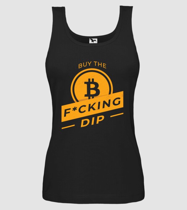Bitcoin - Buy the fucking dip model negru pe tricou