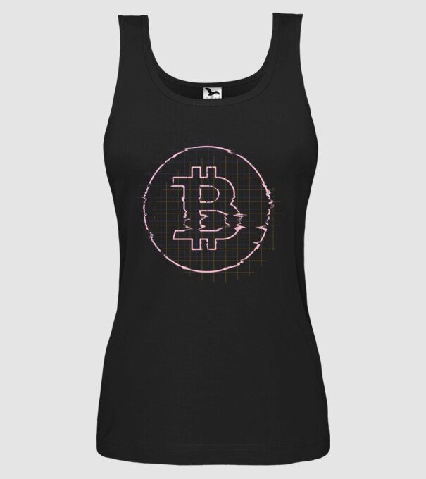 Bitcoin Glitch model negru pe tricou