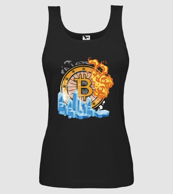 Logo Bitcoin model negru pe tricou
