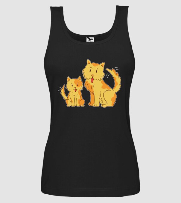 Câini fericiți model negru pe tricou