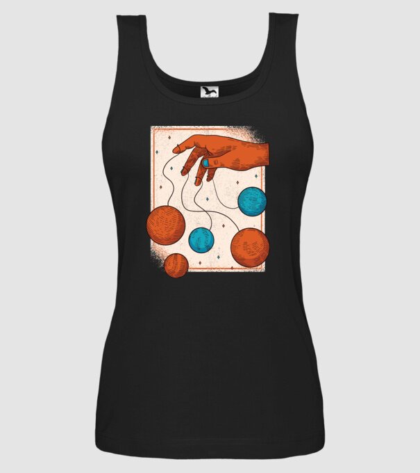 Planete model negru pe tricou