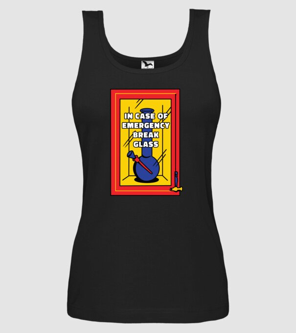 Bong pentru situații de urgență model negru pe tricou
