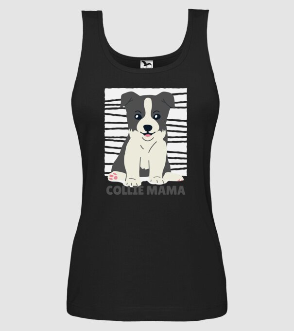 Border Collie Mamă model negru pe tricou