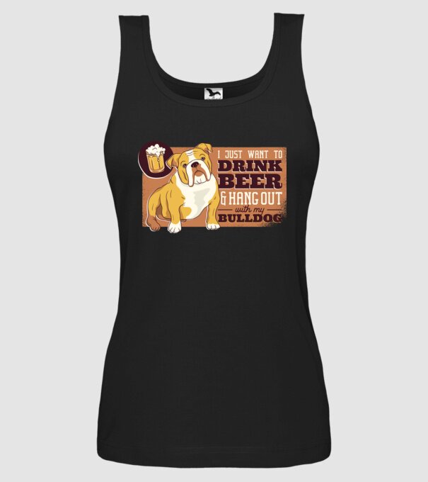 Bulldog și bere este tot ce am nevoie model negru pe tricou