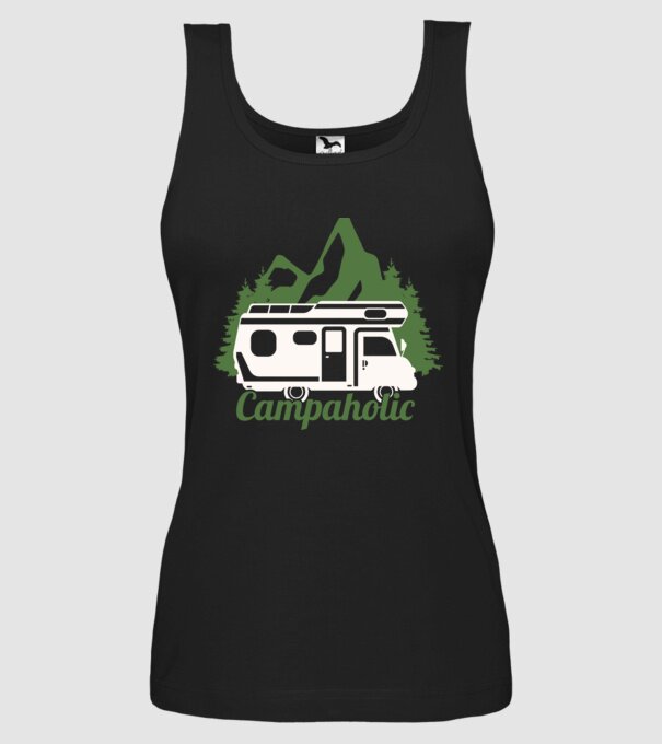Campare Campaholic model negru pe tricou