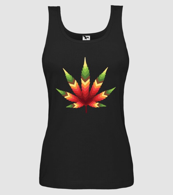 Frunză de canabis model negru pe tricou