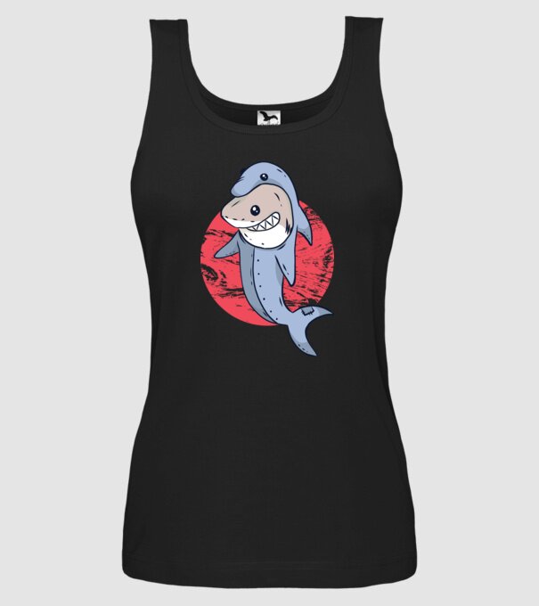 Rechin în costum de delfin model negru pe tricou