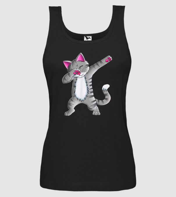 Pisică DAB model negru pe tricou
