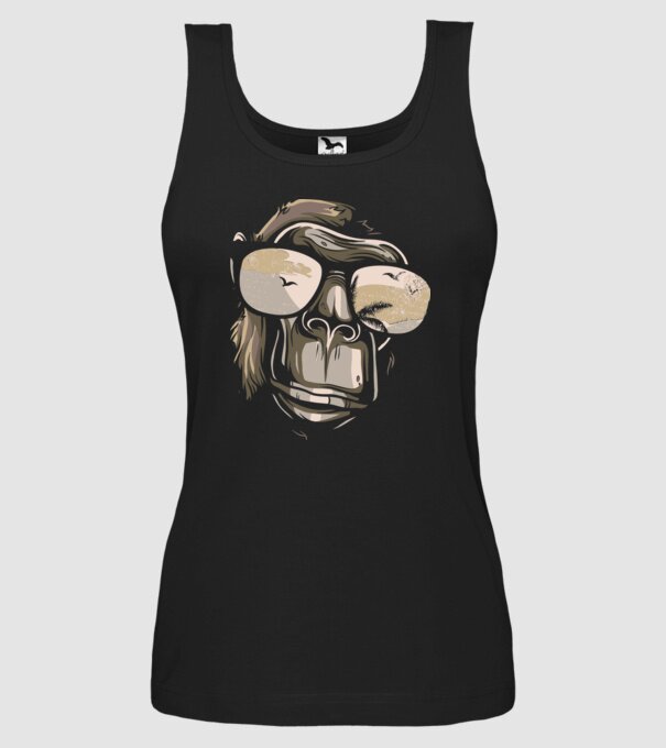 Cool Monkey model negru pe tricou