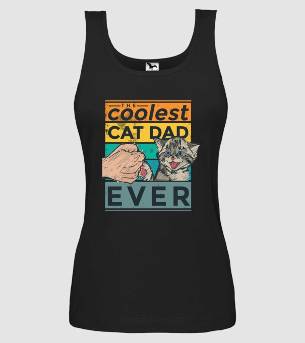 Coolest Cat Dad Ever - Cel mai tare tată cu pisică model negru pe tricou