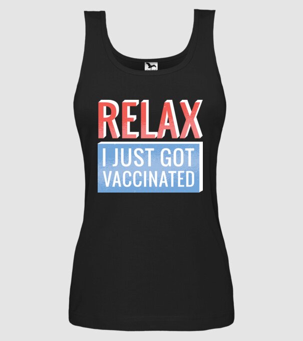 Fii calm, sunt vaccinat model negru pe tricou