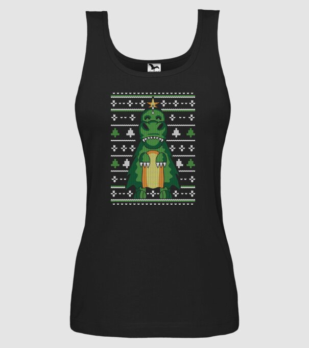 T-rex cu pulovăr urât model negru pe tricou