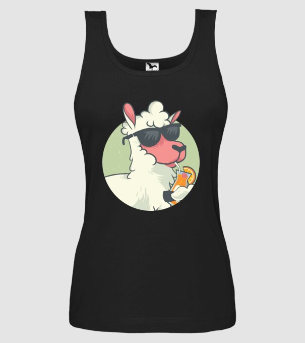 Lama drăguț cu cocktail tricou amuzant model negru pe tricou