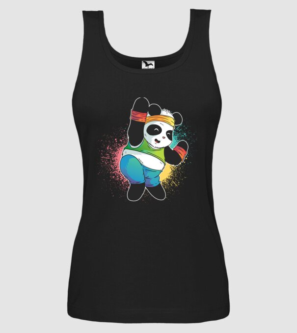 Panda drăguț Zumba model negru pe tricou