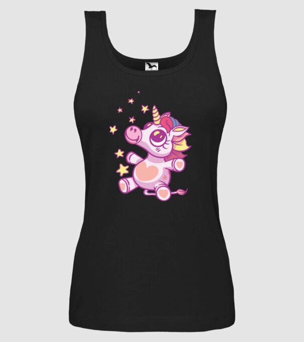 Unicorn drăguț model negru pe tricou