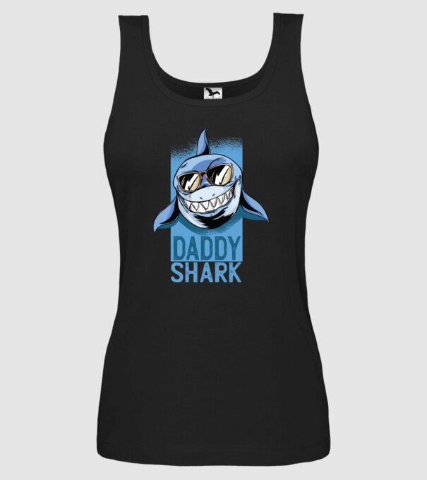 Daddy Shark tricou pentru tata model negru pe tricou