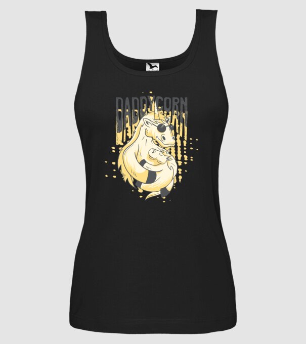 Daddycorn - Tată Unicorn model negru pe tricou