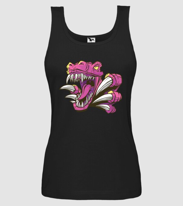 Gheare de dinozaur model negru pe tricou