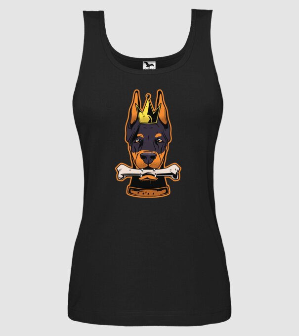 Rege Doberman model negru pe tricou