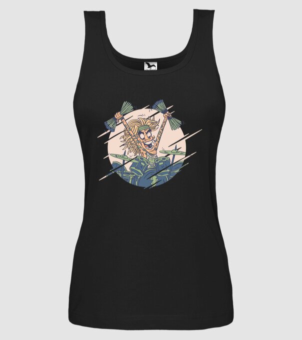 Baterist model negru pe tricou