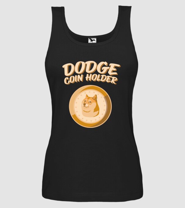 Doge Coin Holder model negru pe tricou