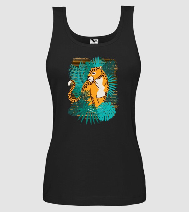 Jaguar junglă model negru pe tricou