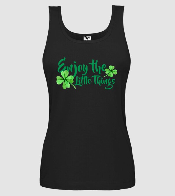 Enjoy the little things model negru pe tricou