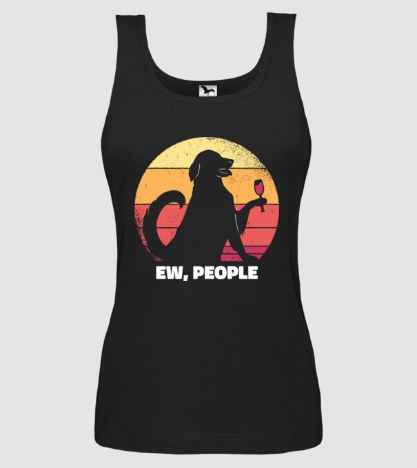 Ew, Oameni - Câine model negru pe tricou