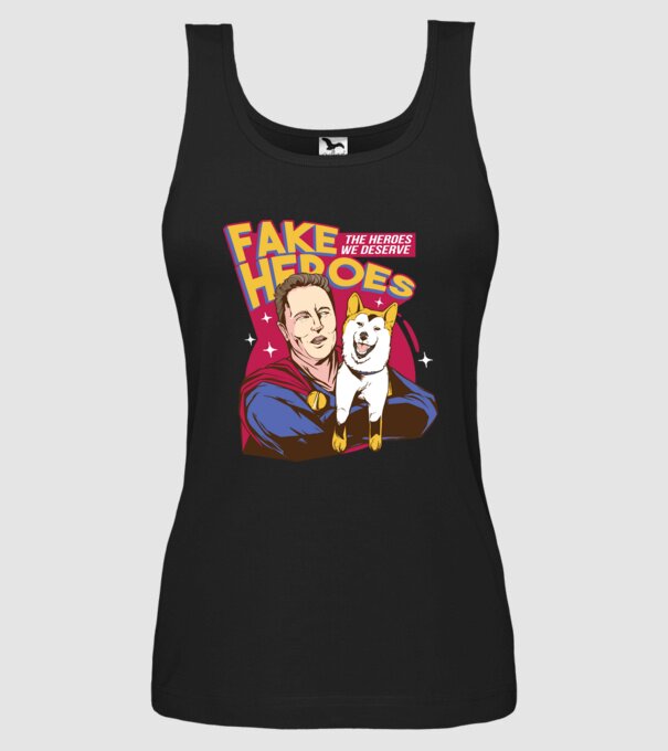 Fake Hero Elon Musk model negru pe tricou