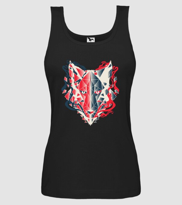 Wolf Head model negru pe tricou