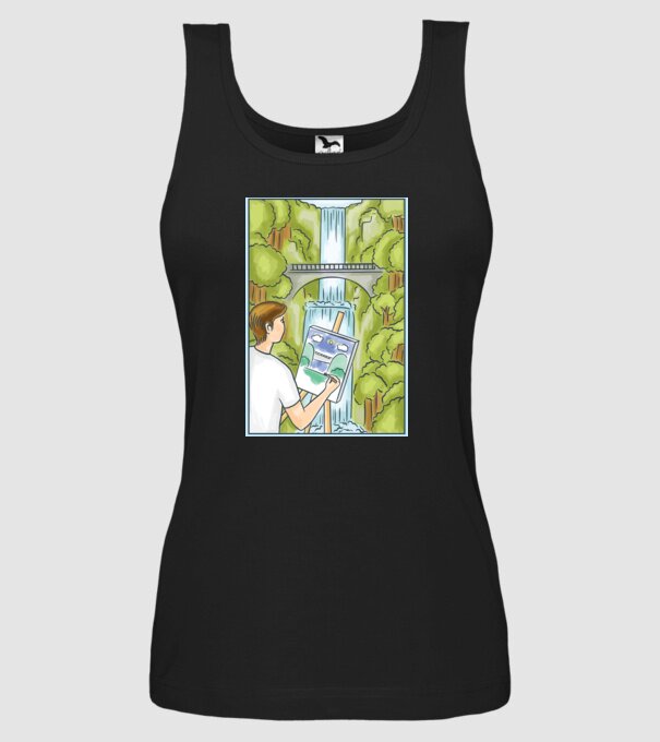 Pictură model negru pe tricou