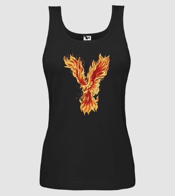 Pasărea Phoenix model negru pe tricou