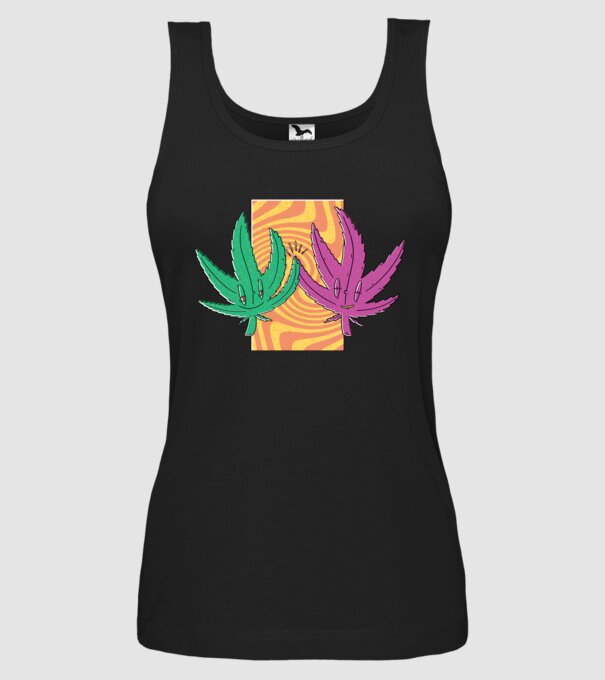 Frunze marijuana salut model negru pe tricou