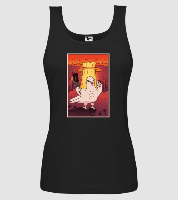 Selfie Porumbel Bombă nucleară model negru pe tricou
