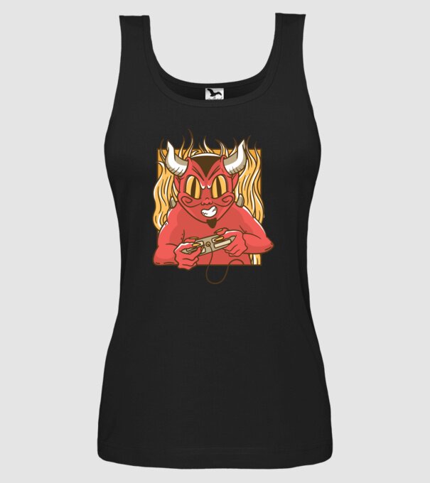 Gamer Diavol model negru pe tricou